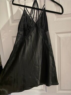INC black lace satin dress camisole top size S